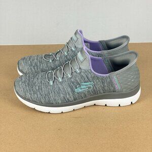 Skechers Slip-Ins Summits Dazzling Haze Handsfree Shoes Womens 7.5 Gray Purple